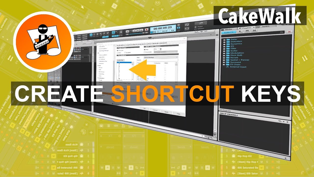 Create Shortcut Keys in Cakewalk (by Bandlab)