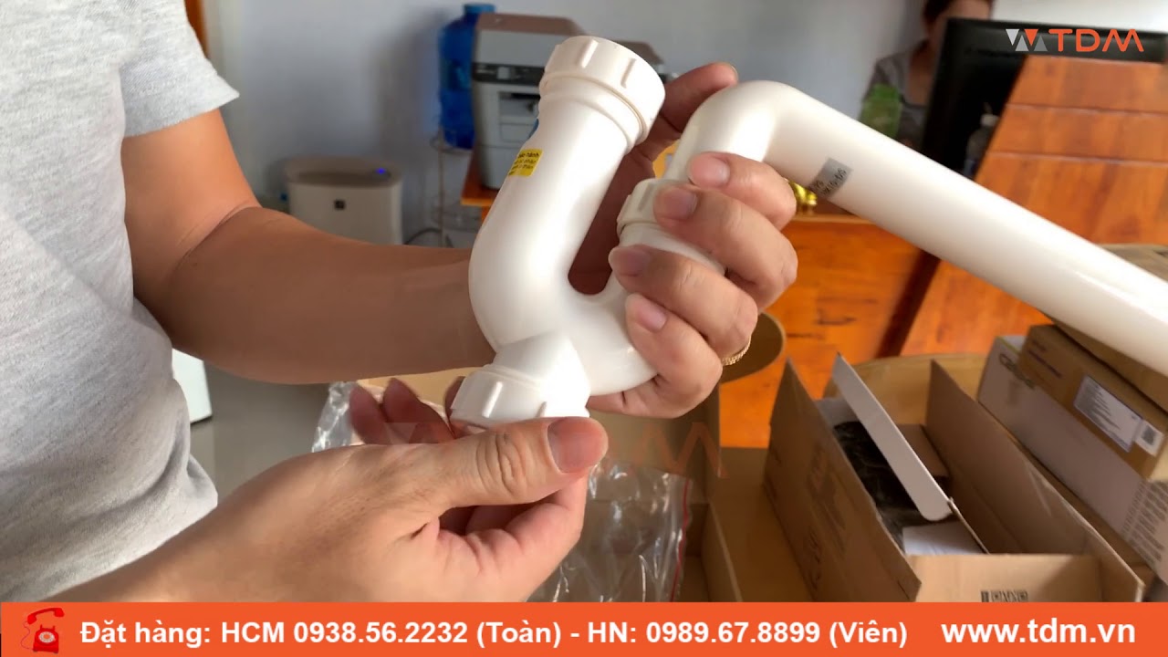 TDM.VN | Đập hộp ống xả thải INAX A-325PL (A325PL) ống thoát chữ P bằng nhựa trắng