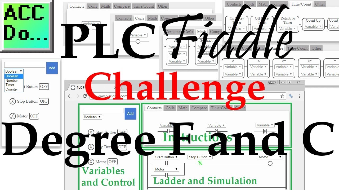 PLC Fiddle Degree F and C Challenge Solution - Math