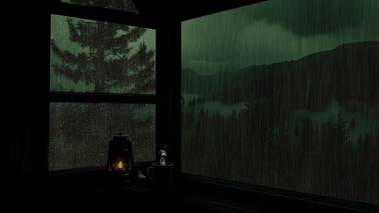 Rain and Thunder Sounds Outside the Window | Cozy Bedroom Ambience for Deep Sleep & Get Rest