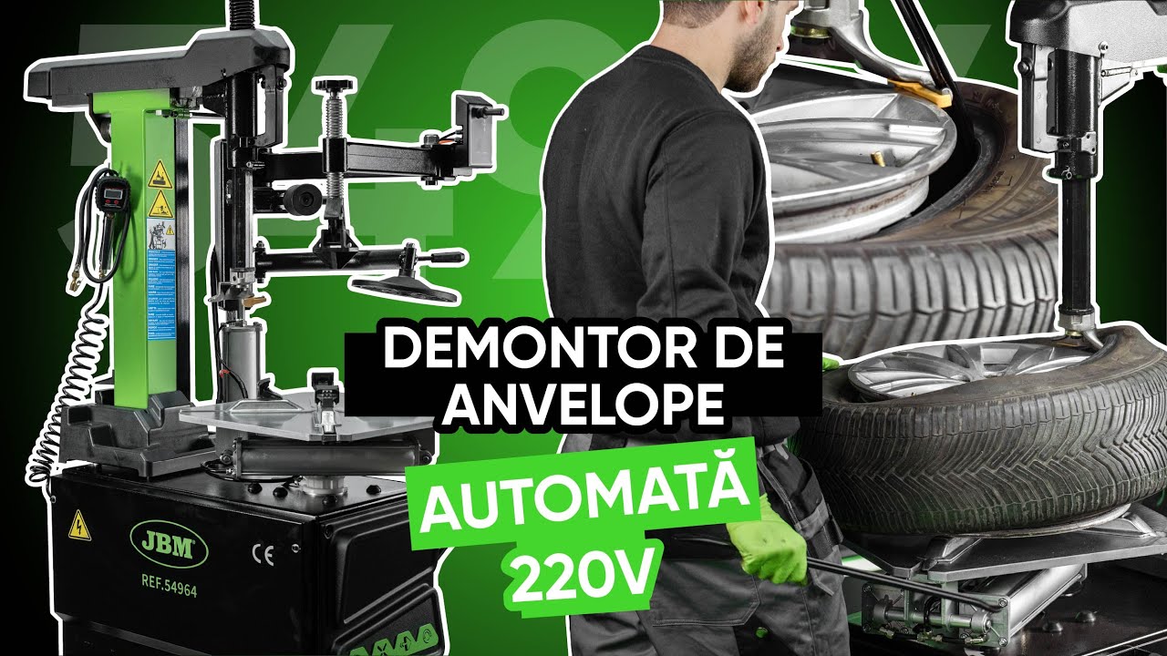 CUM SE MONTEAZĂ/UTILIZEAZĂ DEMONTOR DE ANVELOPE CU COLOANĂ BASCULANTĂ AUTOMATĂ ȘI BRAȚ AUXILIAR 220V