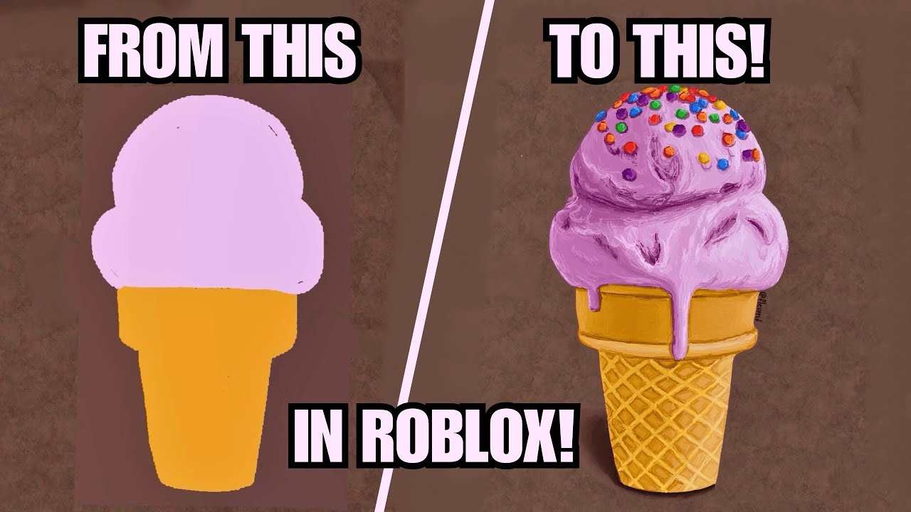 How to Draw Realistic Ice Cream in Roblox Spray Paint!