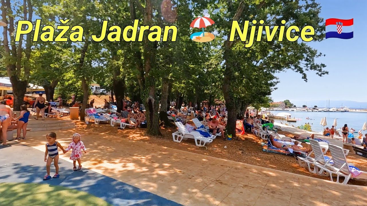 Plaža Jadran 🏖️ Njivice ☀️ Otok Krk  🇭🇷 Croatia 🏖️ Beach