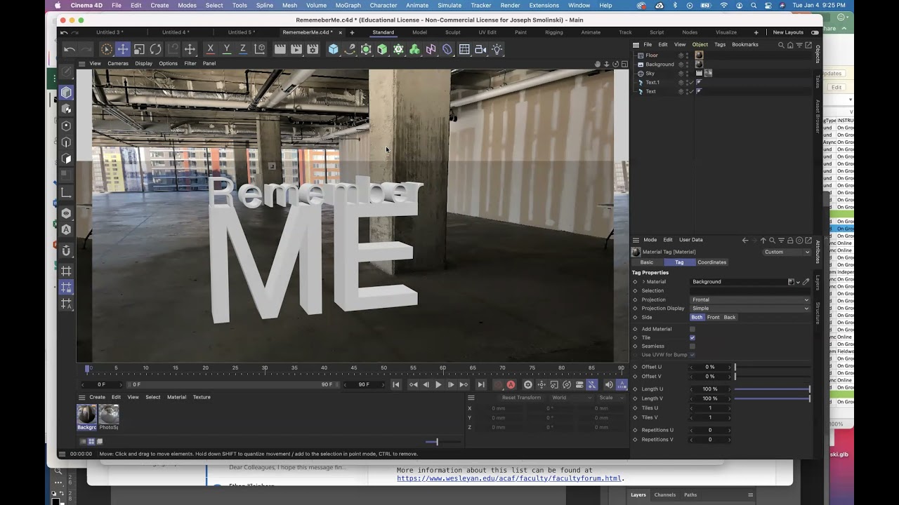 Intro to 3D Text part 2, Basic Photo Compositing