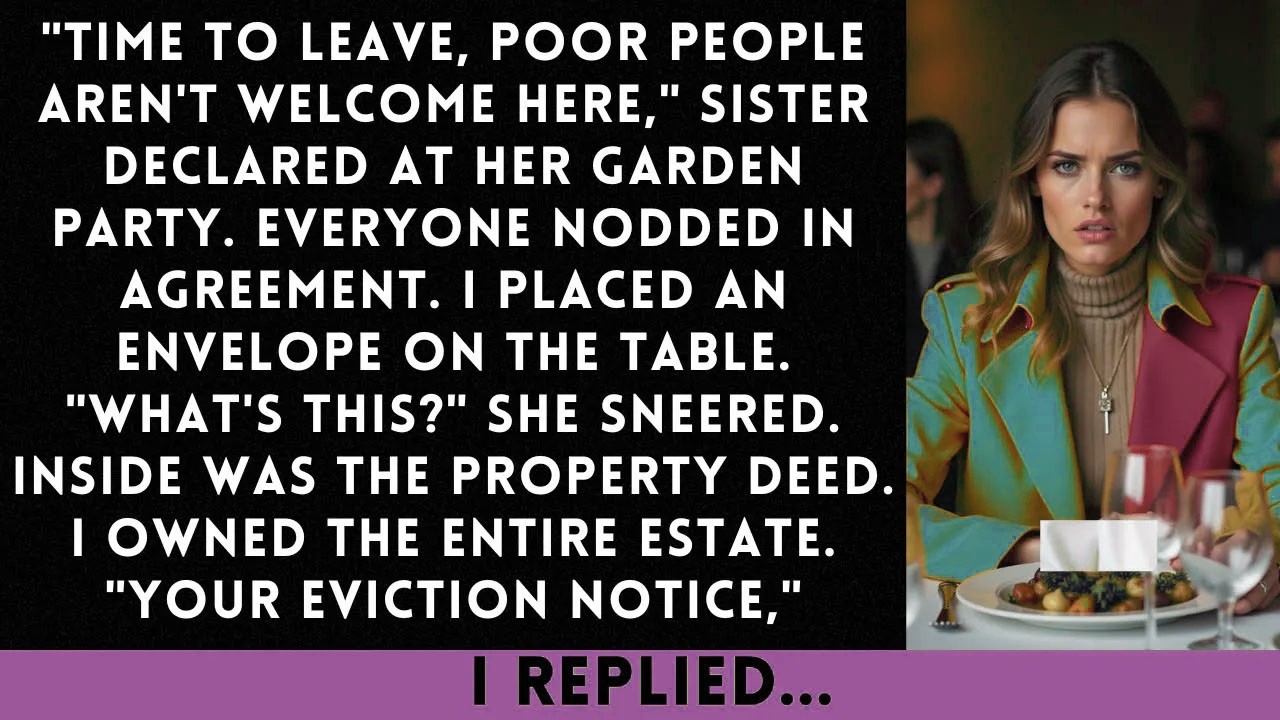 At Her Garden Party, Sister Announced, “Time To Leave — Poor People Aren’t Welcome.” Then She Saw...