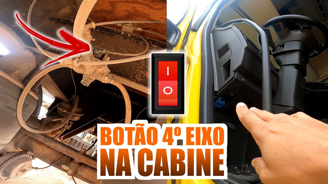Como INSTALAR BOTÃO do 4º EIXO dentro da CABINE | Caminhões e Estradas