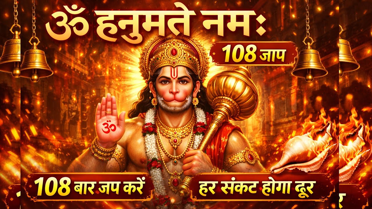 ॐ हनुमते नमः | 108 बार शक्तिशाली जाप | Om Hanumate Namah 108 Times | Powerful Hanuman Mantra Chant