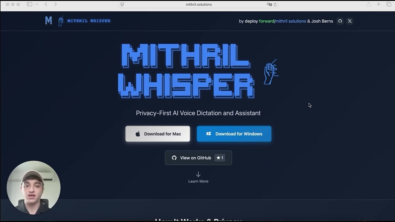 Free Ai Voice Dictation - Mithril Whisper - 100% local
