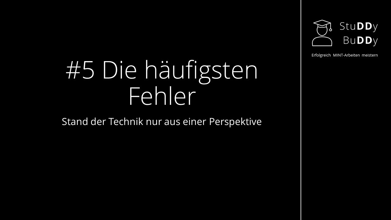 Die h&auml;ufigsten Fehler - #5 Stand der Technik aus nur einer Perspektive