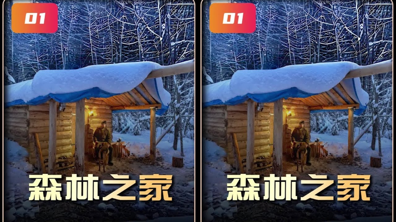 男人冒著漫天紛飛的大雪，在西伯利亞打造出舒適工整的荒野庇護所  #野外生存 #荒野建造 #户外生活 #露营 #求生