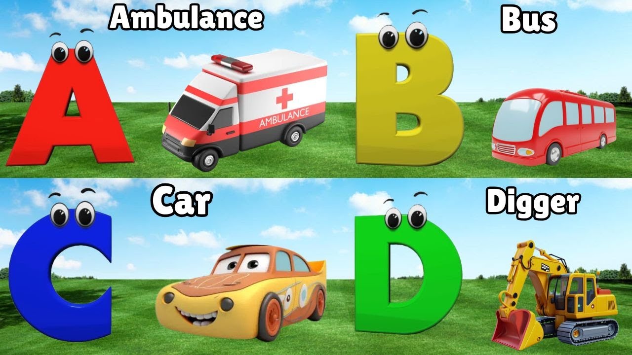 ABC Song Phonics, Transportation Song, ABC Song, Alphabet Educational Song A to Z for kids