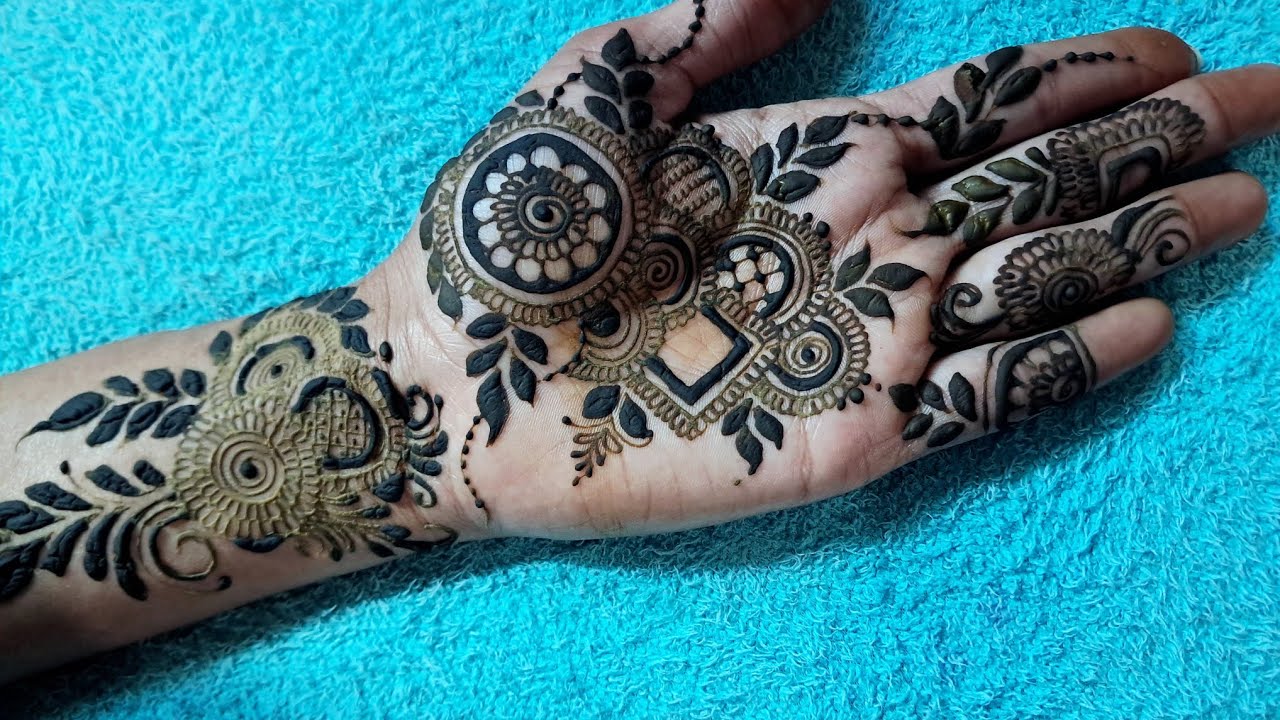 || Beautiful Arabic front hand mehandi || Heena # #easymehndi / full front hand mehandi 💖 #mehandi 🥰