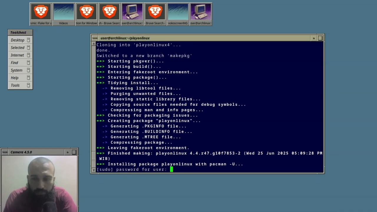 Playonlinux setup on Arch Linux