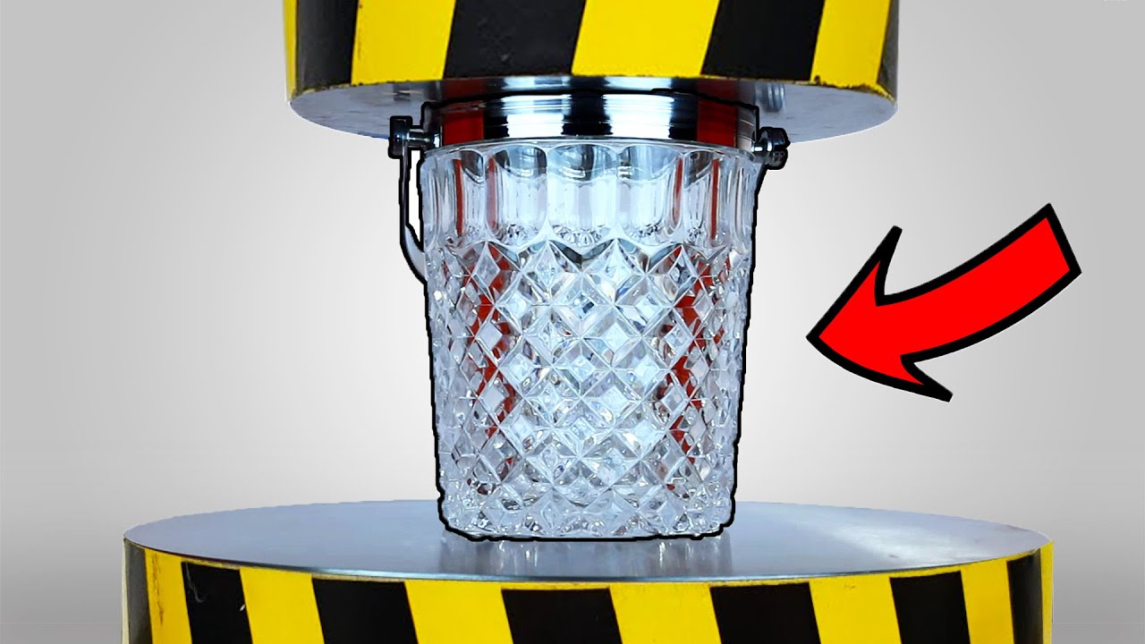 EXPERIMENT: HYDRAULIC PRESS (100 TONS) VS 100 GLASS CUPS