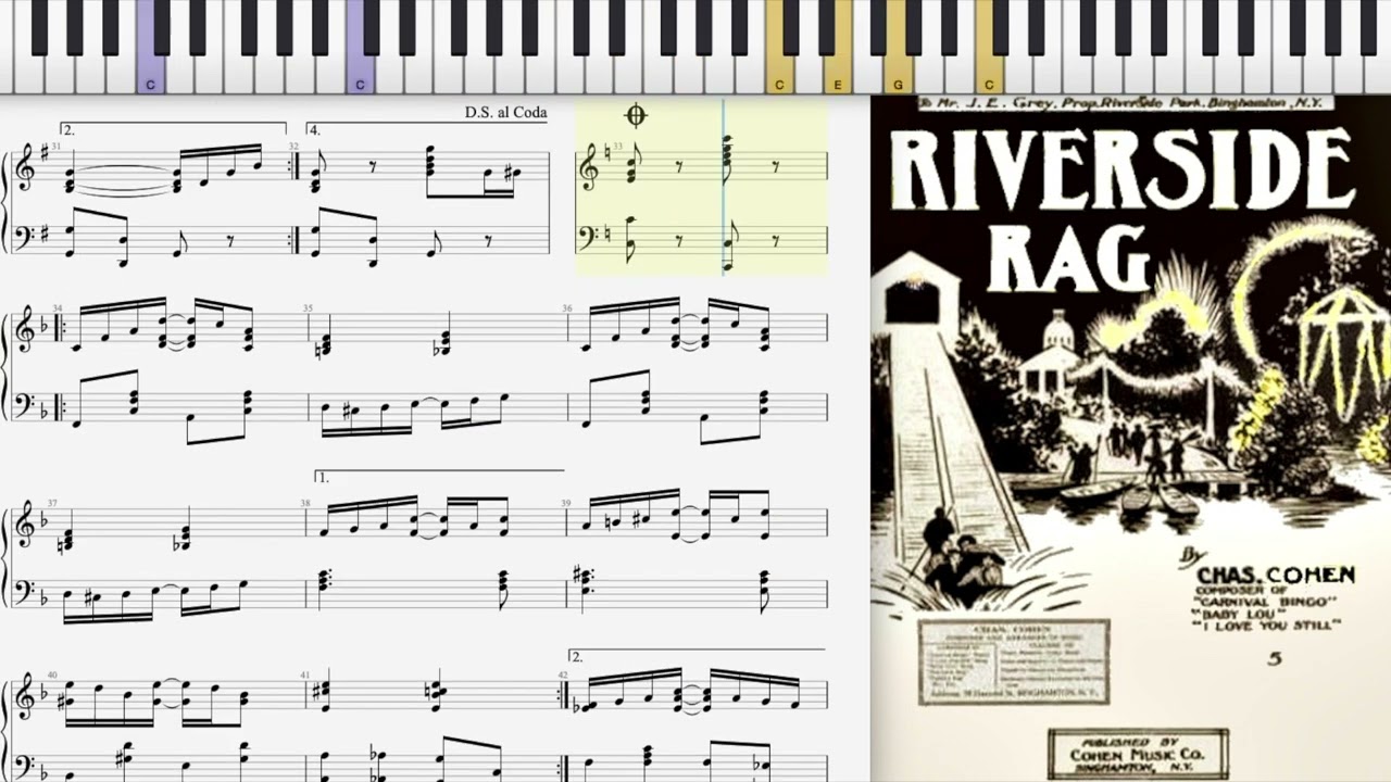 Riverside Rag by Charles Cohen (1910, Ragtime piano)
