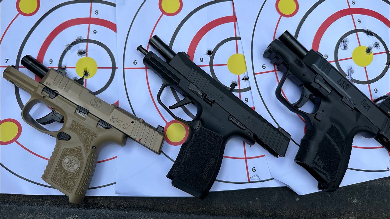 HK CC9 против Sig 365 против FN Reflex — сравнение на расстоянии и вблизи