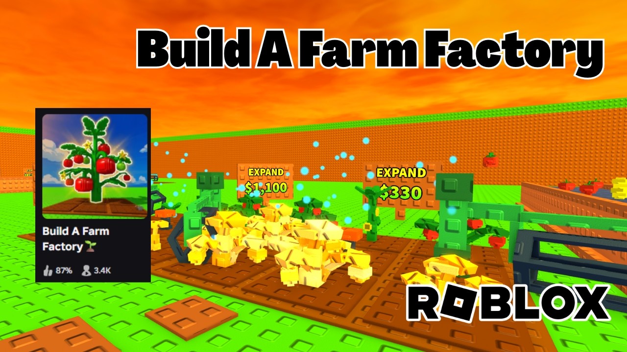Первый взгляд на Build A Farm Factory в Roblox.