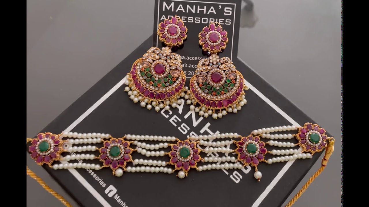 Handmade Ruby Choker set by Manha&rsquo;s Accessories .... Enhance your style