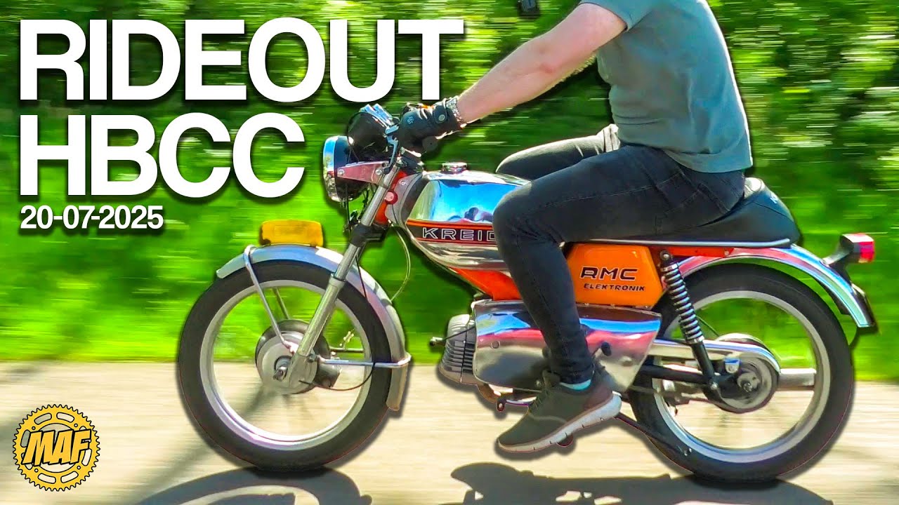 Ik rij mijn Kreidler Florett RMC 70CC 5-bak tijdens een Brommer meeting!