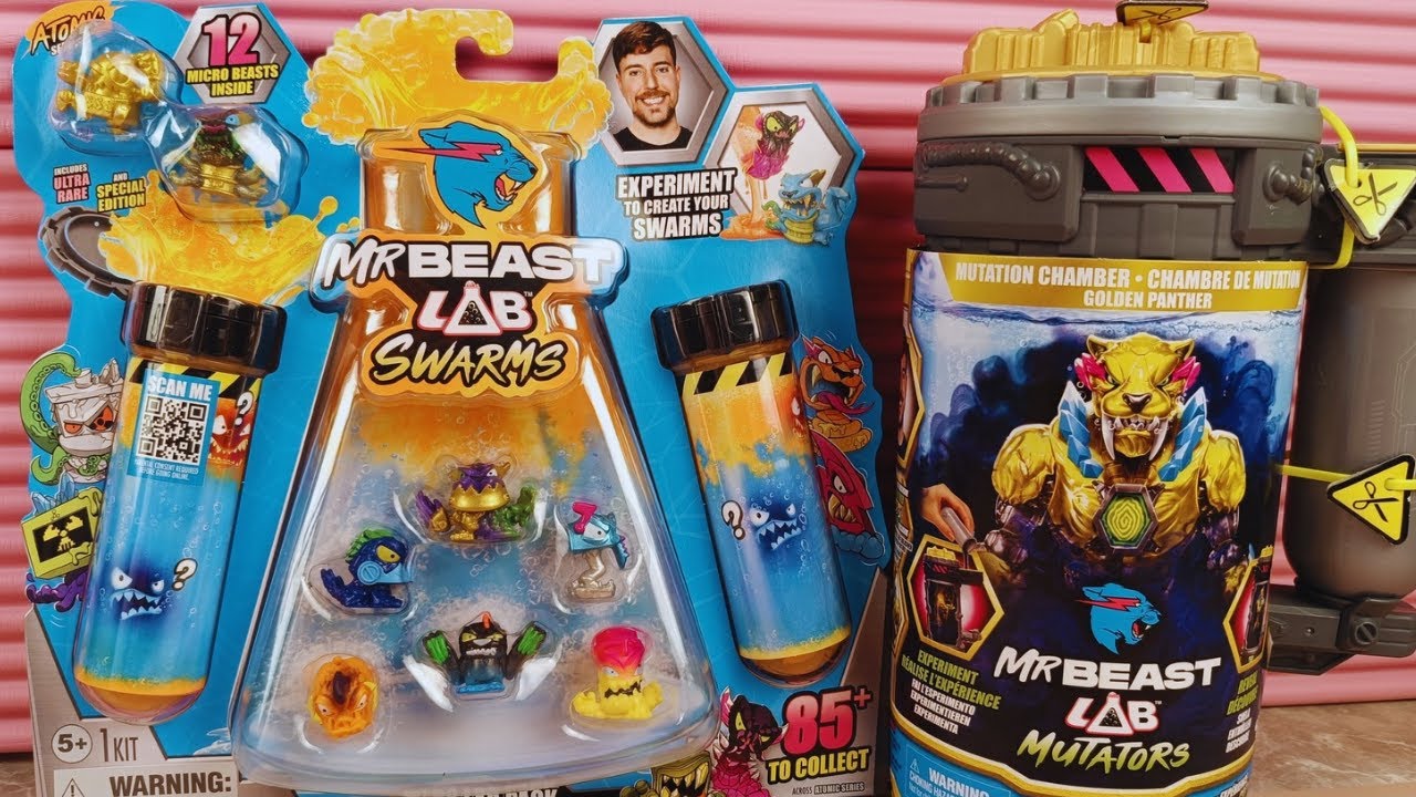 Mr. Beast Lab Toys ASMR Unboxing 😻 Mutators + Swarms ft. Cuppa the Cat!