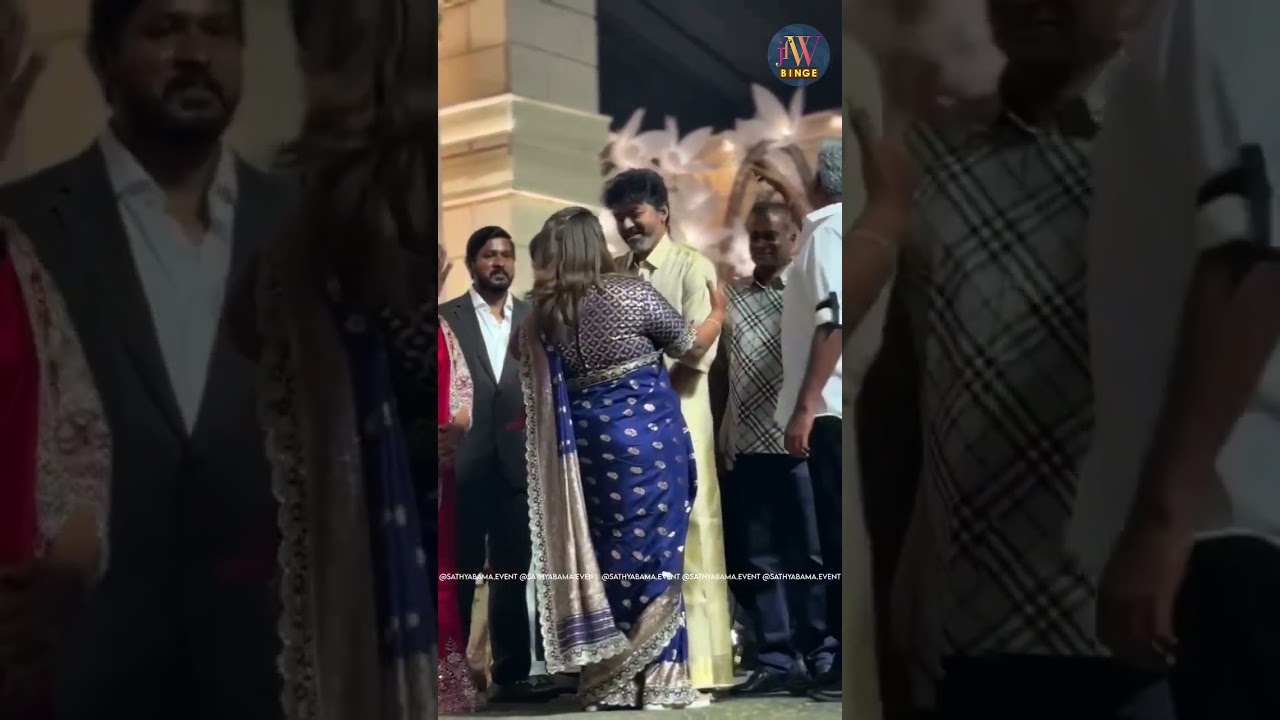 &hearts;️Vijay at Sathyabama University Chancellor Dr. Mariazeena Johnson&rsquo;s daughter&rsquo;s wedding reception🤩