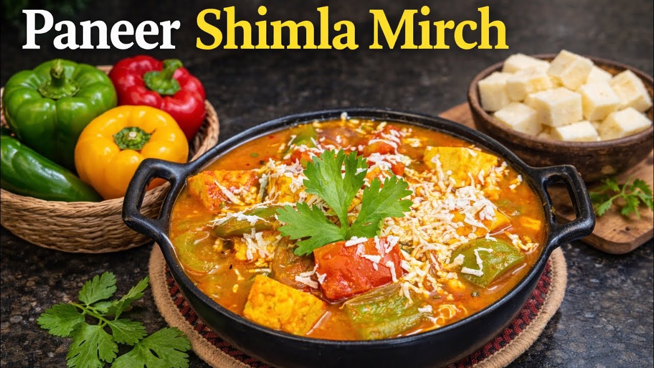 पनीर शिमलामिर्च की चटपटी अनोखीं सब्जी की रेसिपी | Paneer Shimla mirch masala curry recipe | paneer😋