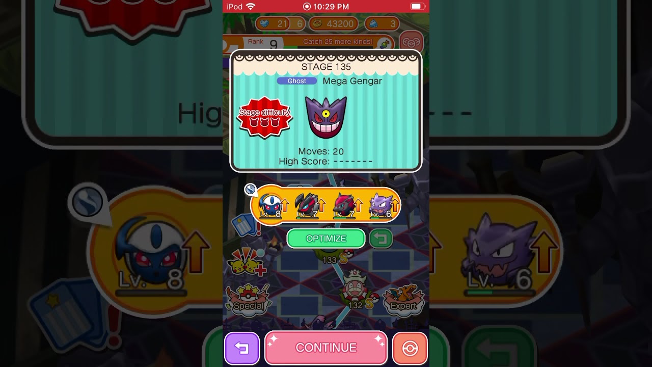 Pokémon Shuffle - Stage 135 How to clear Mega Gengar stage
