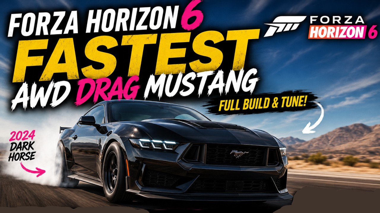 The FASTEST Drag Mustang Dark Horse in Forza Horizon 6! (Full Build & Tune)