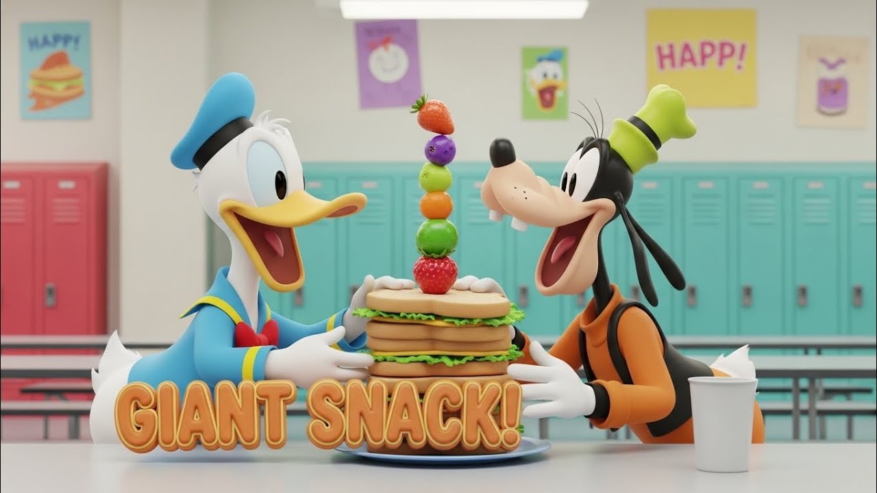 Donald Duck & Goofy Build a Giant School Snack! 🥪 Funny Kids Food Cartoon