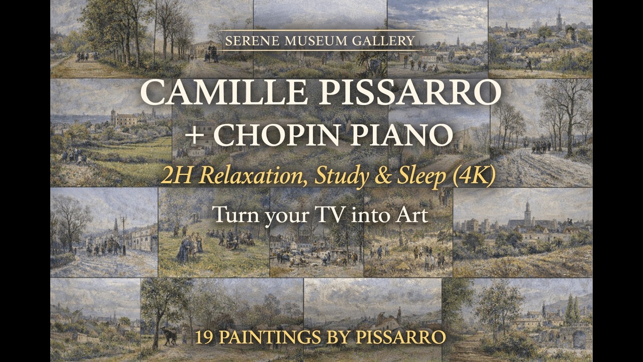 Camille Pissarro + Chopin Piano | 2H Relaxation, Study & Sleep (4K) Turn your TV into Art