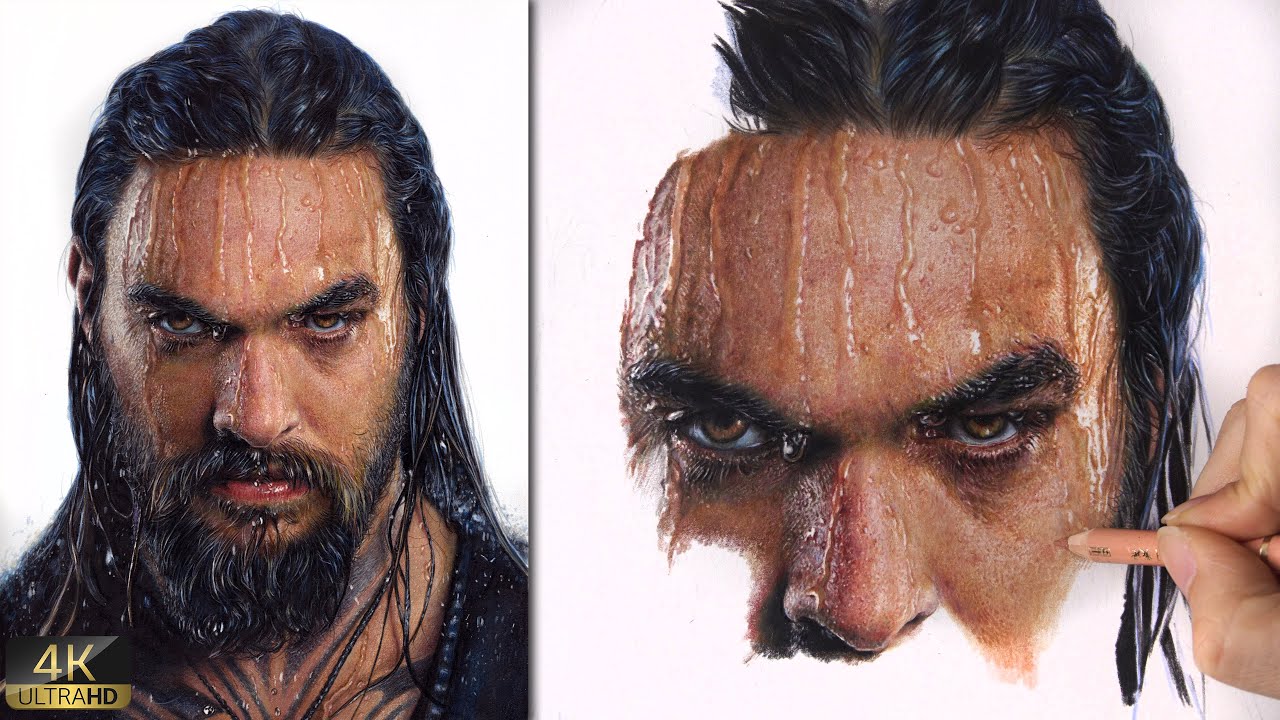 Real Time Drawing Aquaman-Jason Momoa in Colored Pencil || Part 3