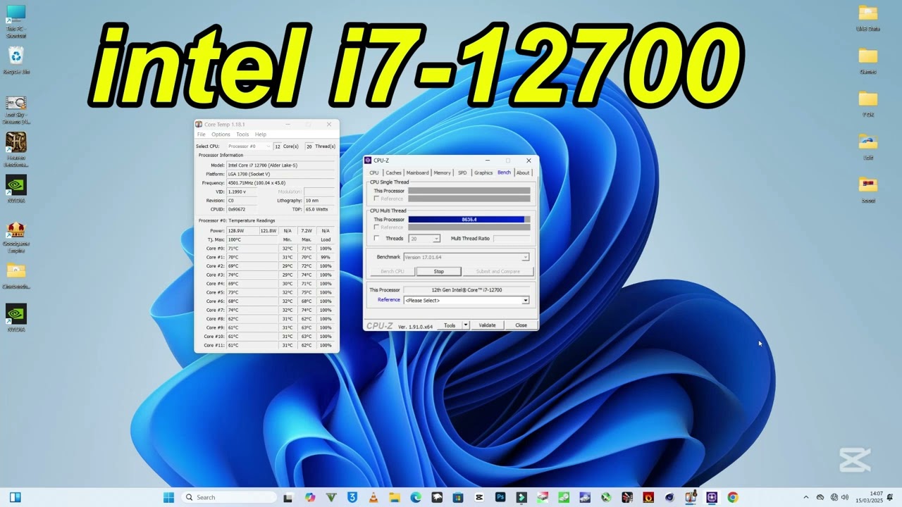 intel i7 - 12700 Temp Test