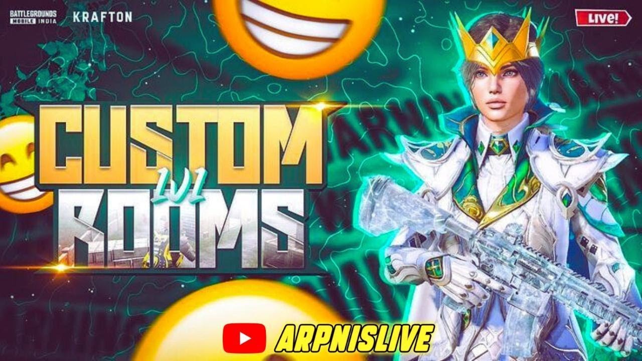 BGMI : ARPNisLIVE Unlimited Custom Rooms Daily 9 PM Live