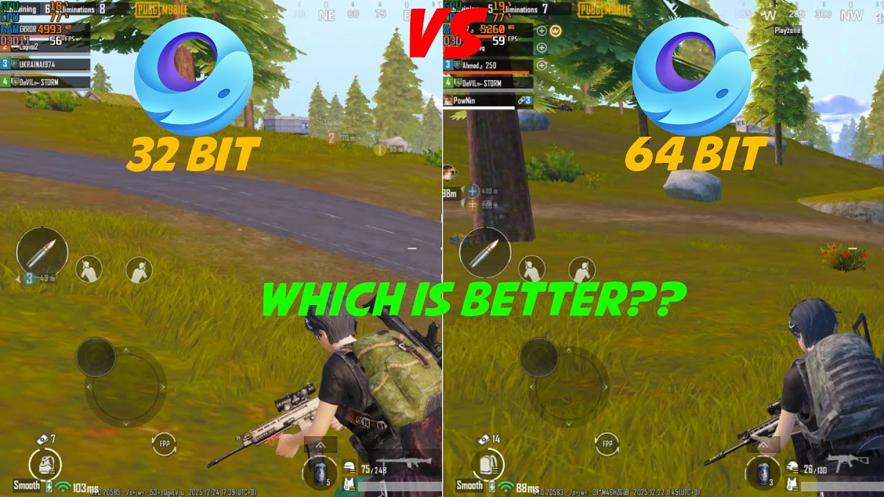 Gameloop 32 Bit Vs 64 Bit | Which Is Better | PUBG Mobile 4.1 | Emulator Comparison | 2025