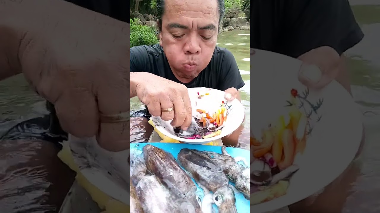 MUKBANG NUCOS OR PUSIT LUMOT NA KINILAW SUKANG TUBA SILI ANG SAWSAWAN ANG SARAP NITO