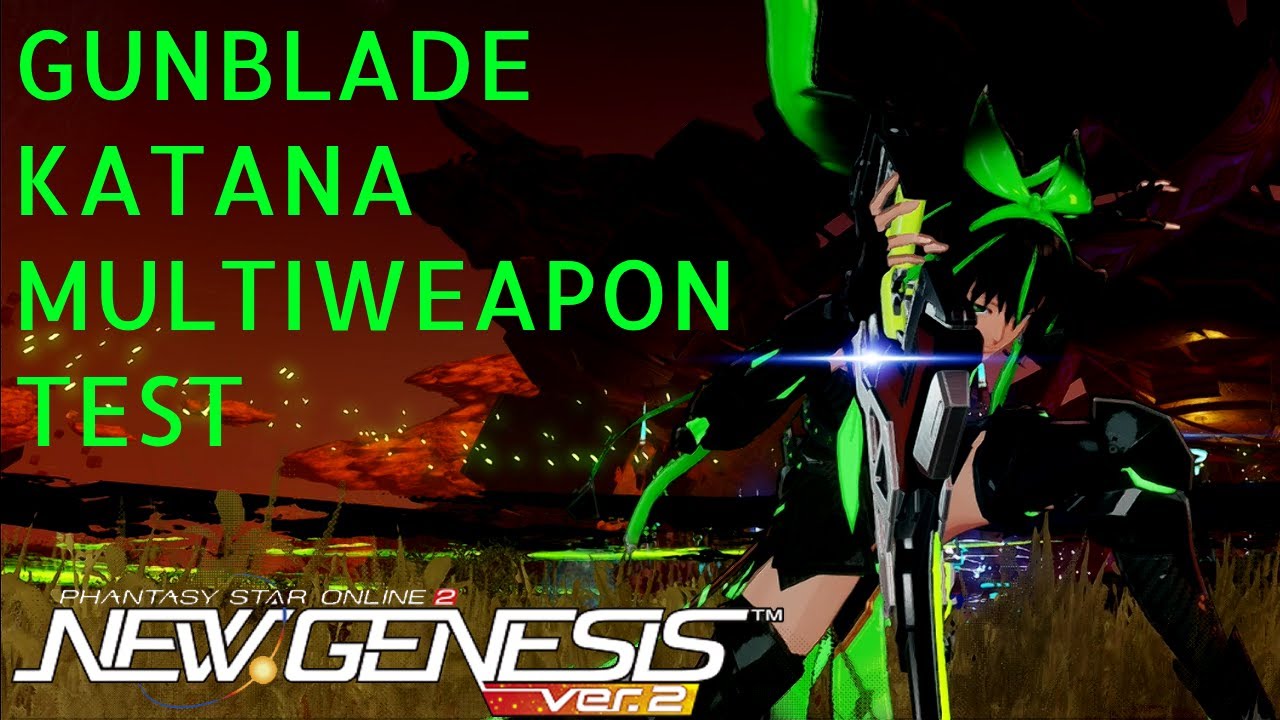 PSO2:NGS Gunblade & Katana Multi-Weapon Test (Slayer/Braver) Active Skill Galore!