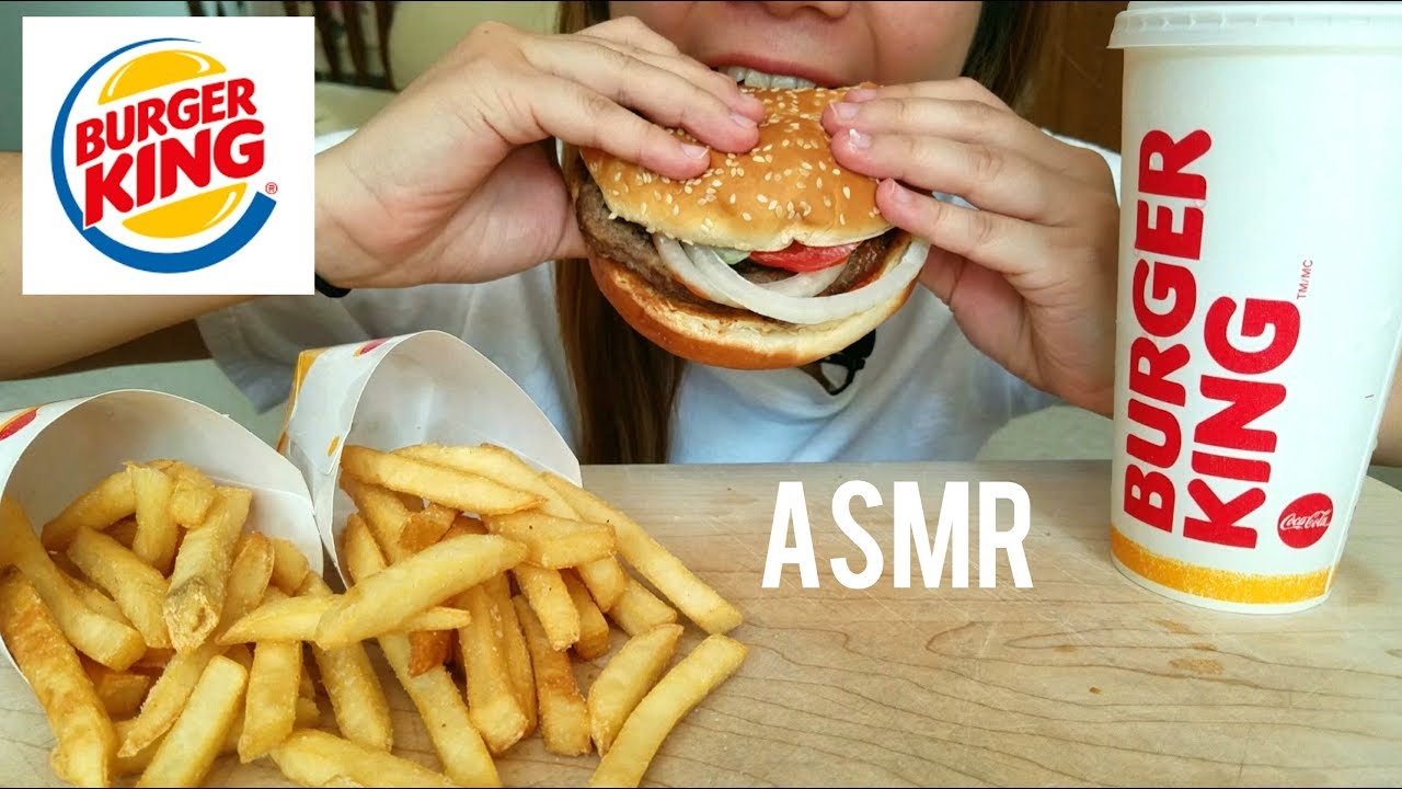 ASMR BURGER KING WHOPPER & FRIES | Eating Sounds | No Talking