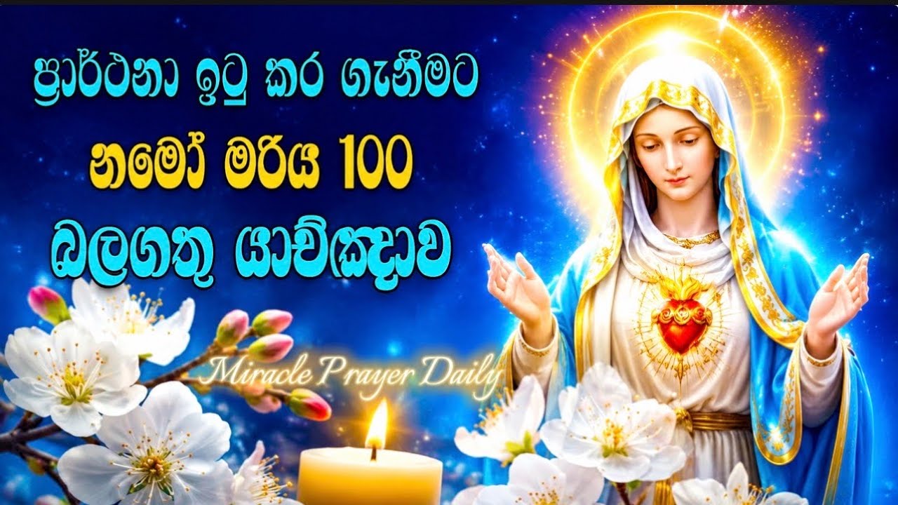 බලාපොරොත්තු ඉටුකර ගැනීමට / දුක් කරදර වලට සහනය ලබා ගැනීමට නමෝ මරිය 100 බලගතු යාච්ඤාව #powerfulprayer
