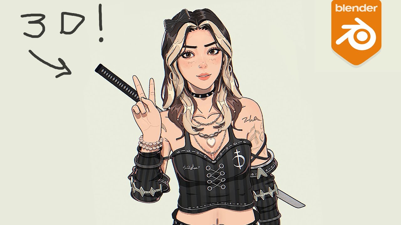 Как я создала персонажа-готку в Blender!