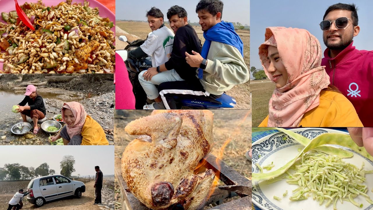 6KG Chicken 😱 Picnic twnaba Nepal - India Border gi turel da chatpa vlog | Mechi River