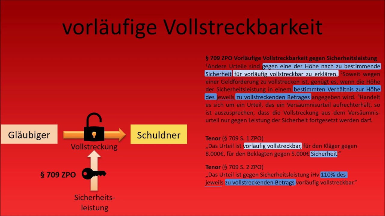 ZPO II - vorläufige Vollstreckbarkeit (1)
