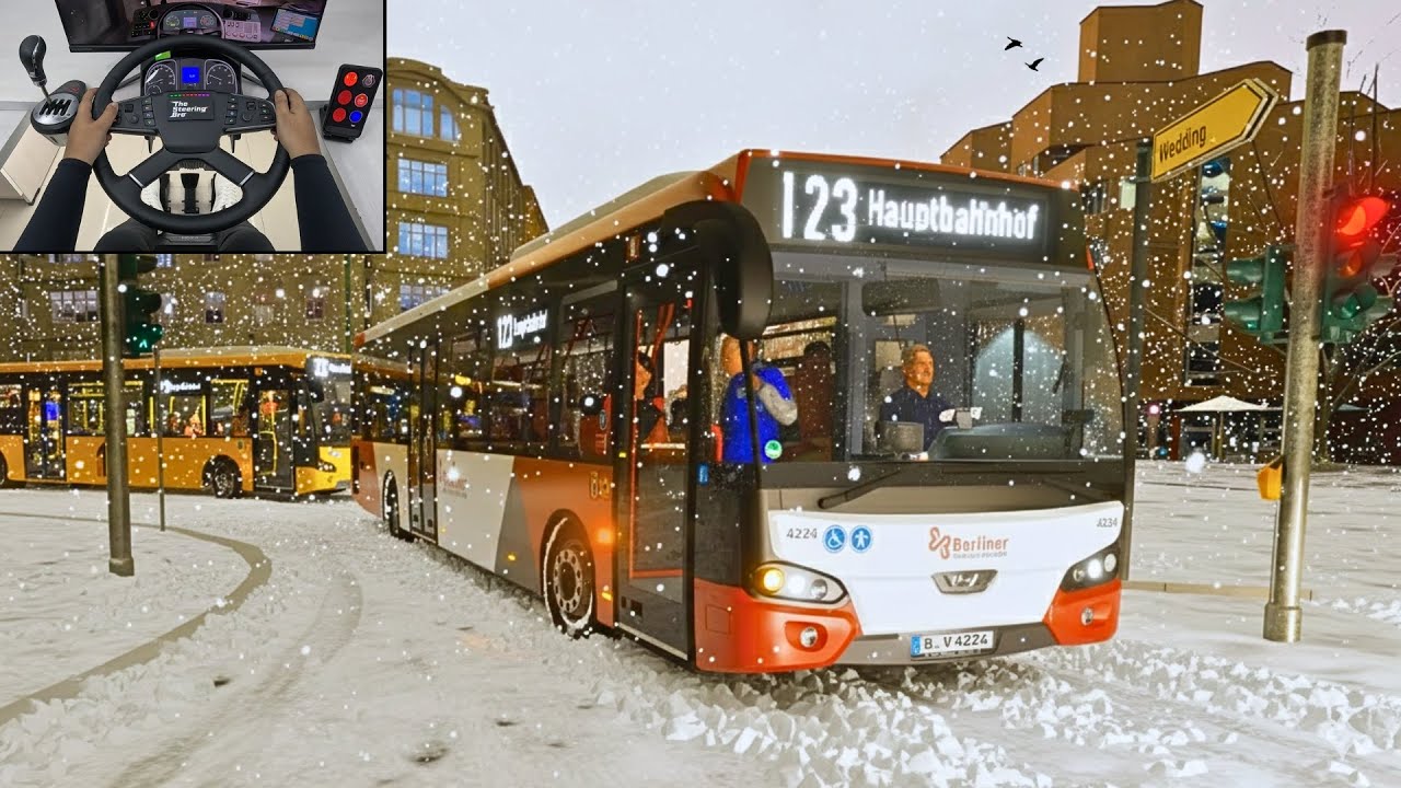 The Bus - Cozy Winter Morning Snowy Bus Drive | Steering Wheel Gameplay
