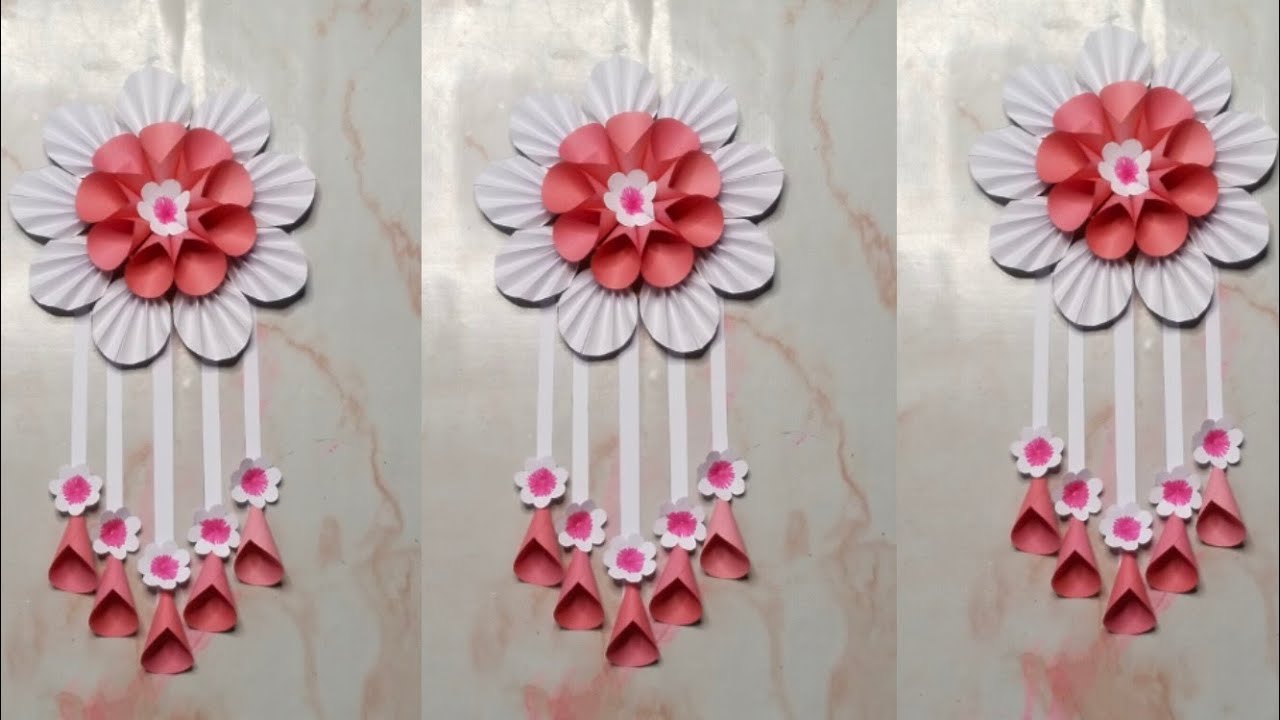 Diy Home decoration craft ideas/beautiful wall hanging ideas/amazing paper flower making ideas