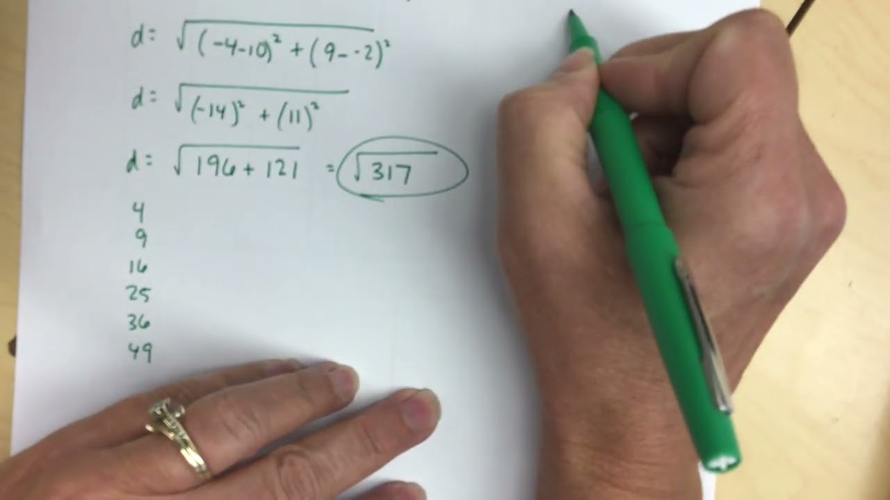 Finding the distance between 2 points