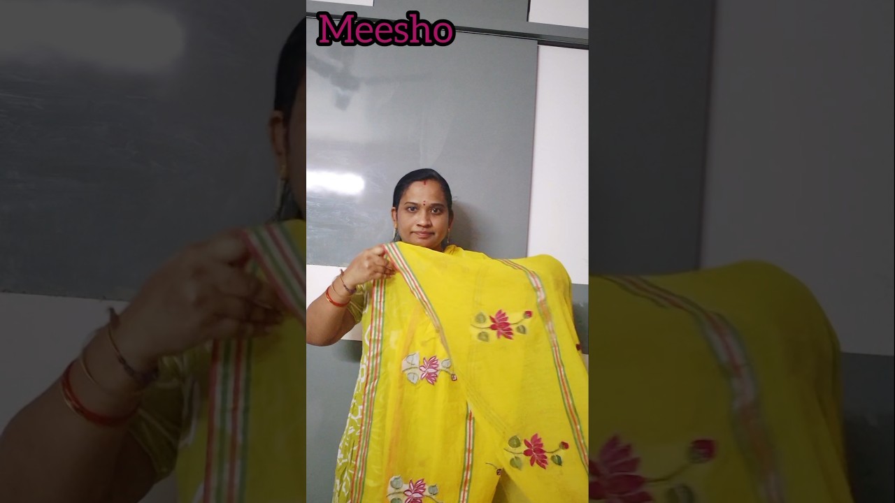 mulcotton saree form meesho light weight saree#saree#mulcotton #trendingsarees#meeshohaul #ytshorts