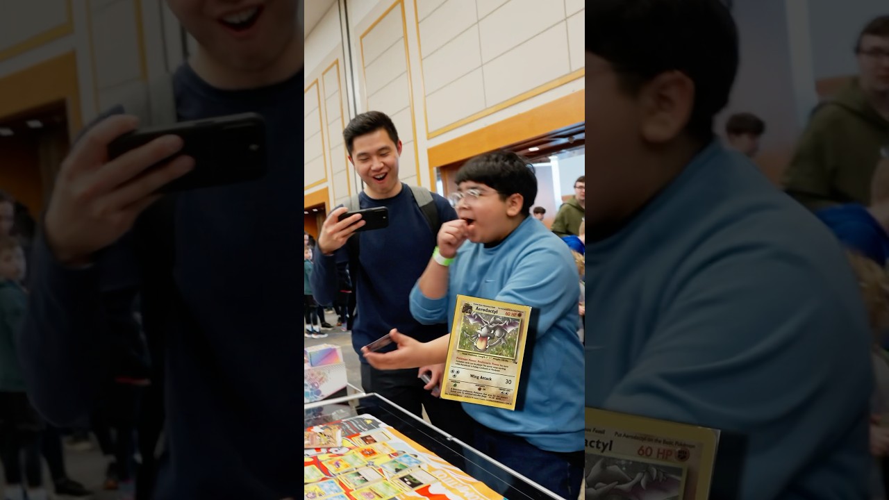Young Collector Opens a $250 Fossil Pack at Our Booth! 🤯💥 #shorts #pokemoncommunity #pokemontcg