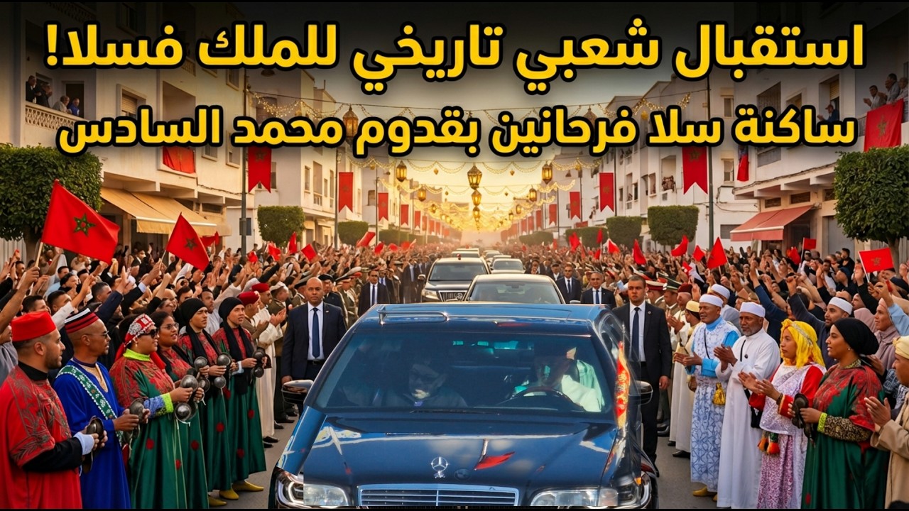 عاجل : ساكنة سلا تهتز حبا للملك محمد السادس 🇲🇦 شاهد أضخم استقبال شعبي لملكنا  دعواتكم له بالشفاء 🤲