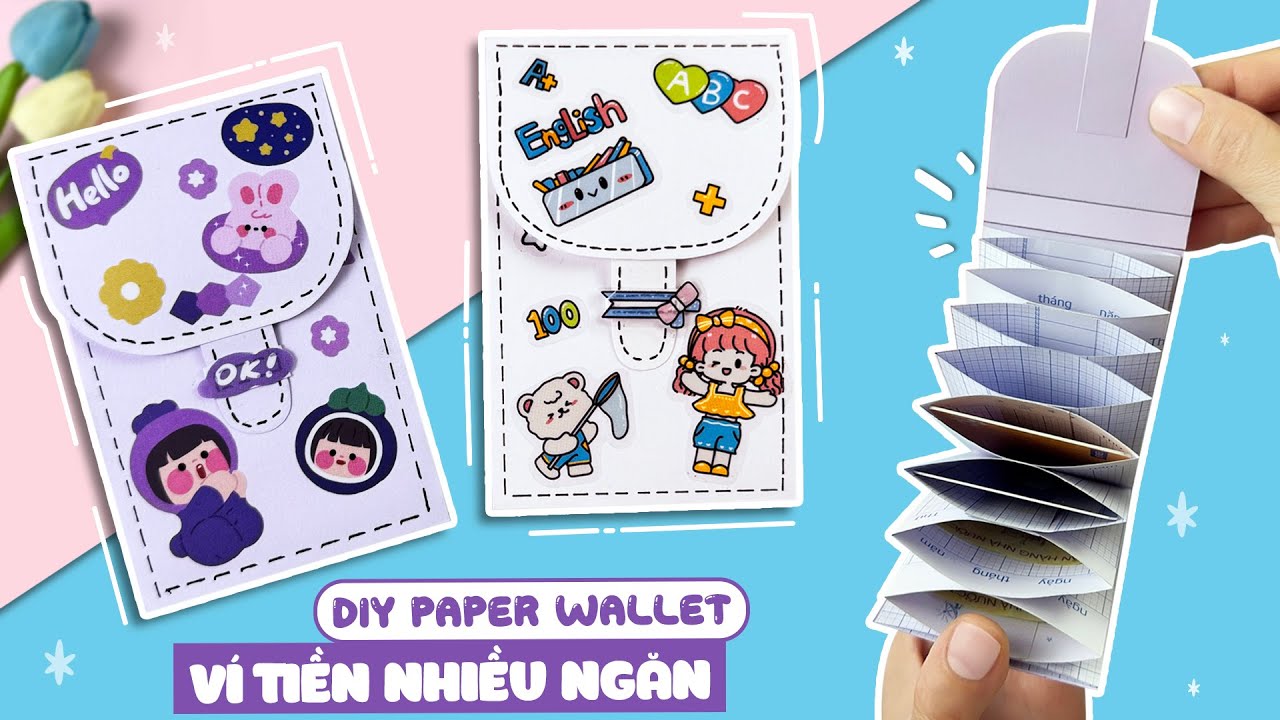 Tự Làm Ví Tiền Nhiều Ngăn Bằng Giấy Ô Ly Đơn Giản / DIY Paper Wallet / MIA Art & Craft