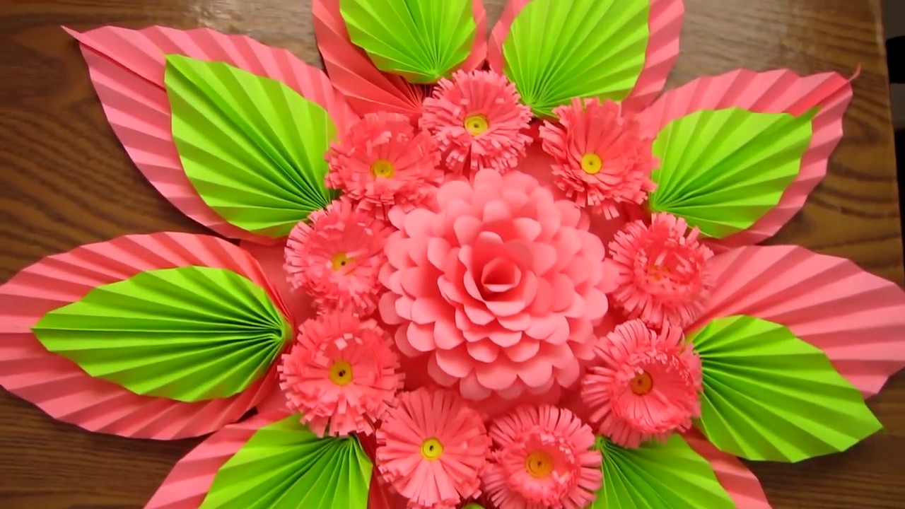 DIY. Simple Home Decor. Wall, Door Decoration. Цветы из бумаги. Paper Craft Ideas # 34
