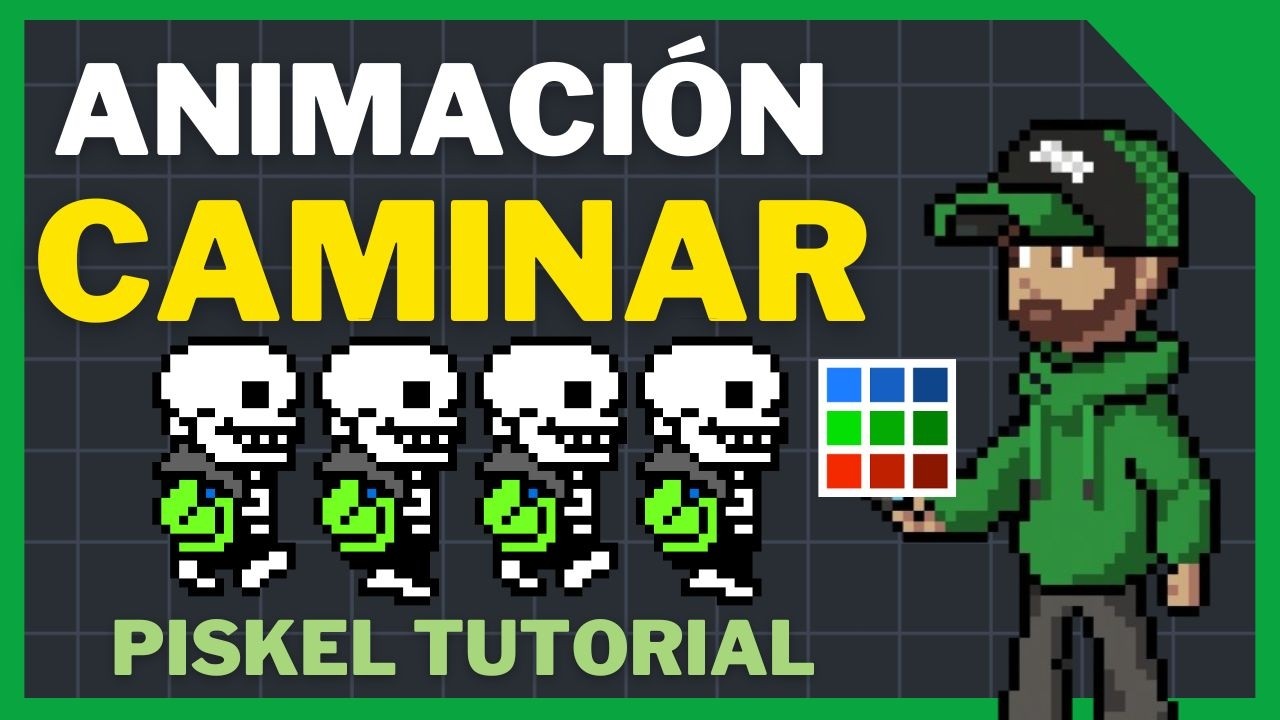 👍 Truco para dibujar ANIMACION CAMINAR - PIXEL ART ( Tutorial Piskel )